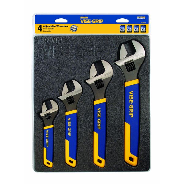 IRWIN VISE-GRIP Adjustable Wrench Set, SAE/MM, 4-Piece (2078706)