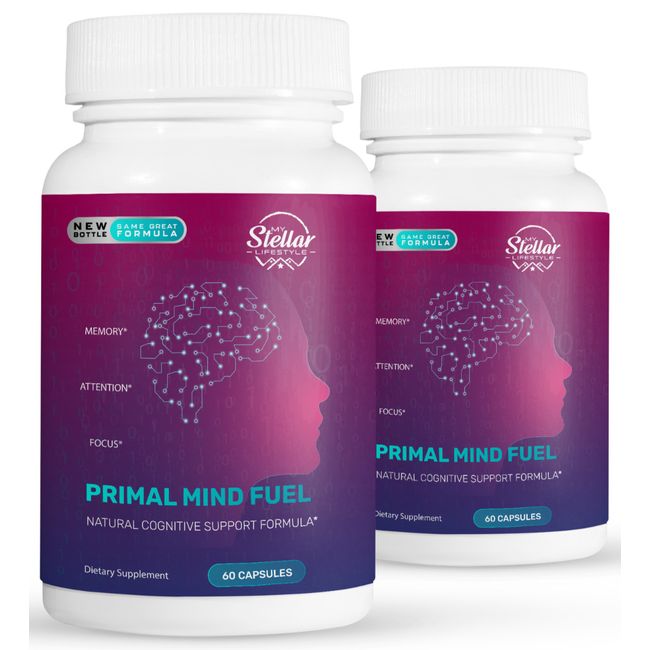 2 Pack Primal Mind Fuel, natural cognitive support helps memory-60 Capsules x2