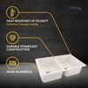 RecPro RV 27" X 16" Double Basin Undermount Kitchen Sink | Stonecase Material