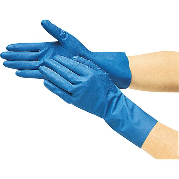 TRUSCO Nitrile Sheer Gloves Blue L 10, Double, 50-Pack dpm236410p