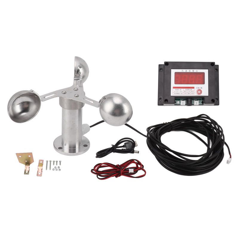 TOPINCN Tower Crane Wind Speed Meter with Alarm, 3 Cup Wind Cup Design ...