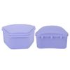 Retainer Case,ANGGREK Trapezoid Retainer Case Travel Portable Denture Mouth Guard Storage Box for Home Office(Purple)
