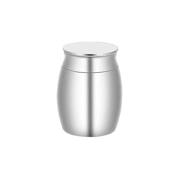 NA Small Keepsake Urns Stainless Steel Mini Waterproof Memorial Cremation Container Jar for Memorial Human Pet Ashes… (A Silver)