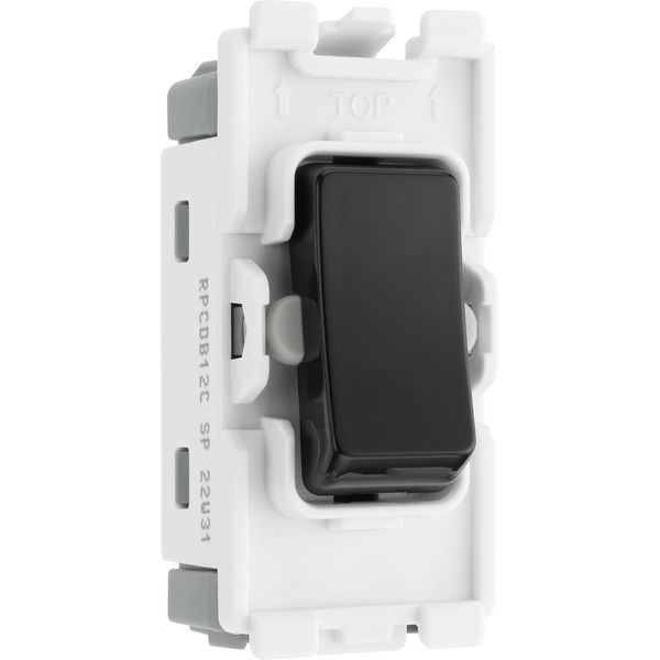 BG RPCDB12C Evolve Grid Black 20A 20AX 2 Way 1 Pole Centre-Off Switch Module
