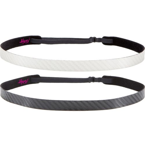 Hipsy Regular Size, Women's Adjustable NO Slip Skinny Tech Sport Headband 2pk Multi Packs (White & Black)