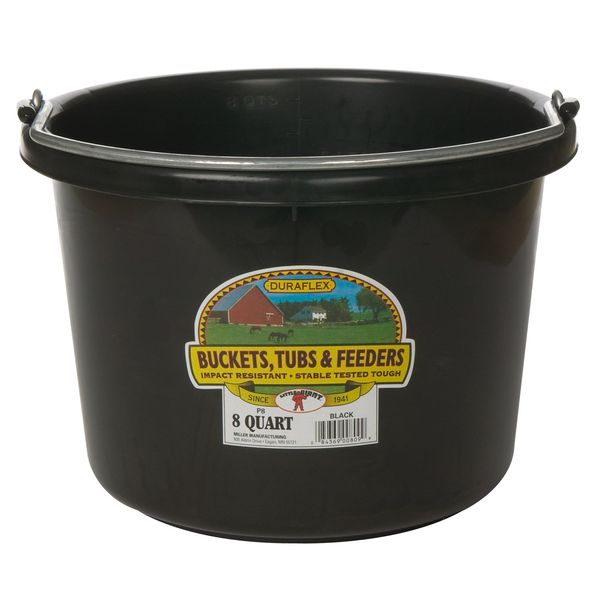 Miller Manufacturing P-8-BLACK 8-Quart Plastic Buckets, Black