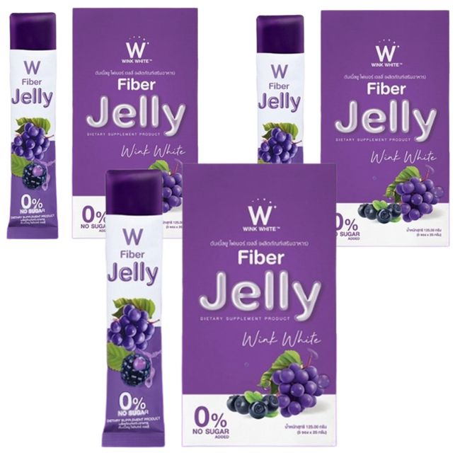 FiberJelly Wink​ White​ Detox Weight Control Reduce Belly Acne Bright 5Sachetsx3