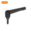 sourcing map 4Pcs M5 x 16mm Adjustable Knobs Handle Male Thread Push Button Ratchet Quick Release Locking Rotating Bolt for Lathe Machinery, Black