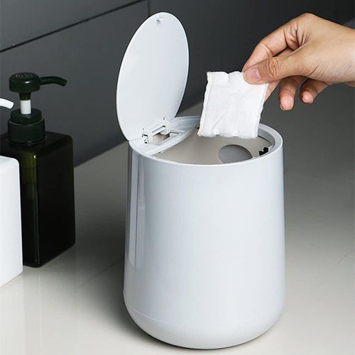 Tabletop Trash Can Countertop Mini Dust Box with Lid, Mini Trash Can, Small Tabletop Trash Can, Mini Trash Can for Cars, Trash Can with Lid, Waterproof, Odor Resistant, Stylish, Mini, Cute, Office,