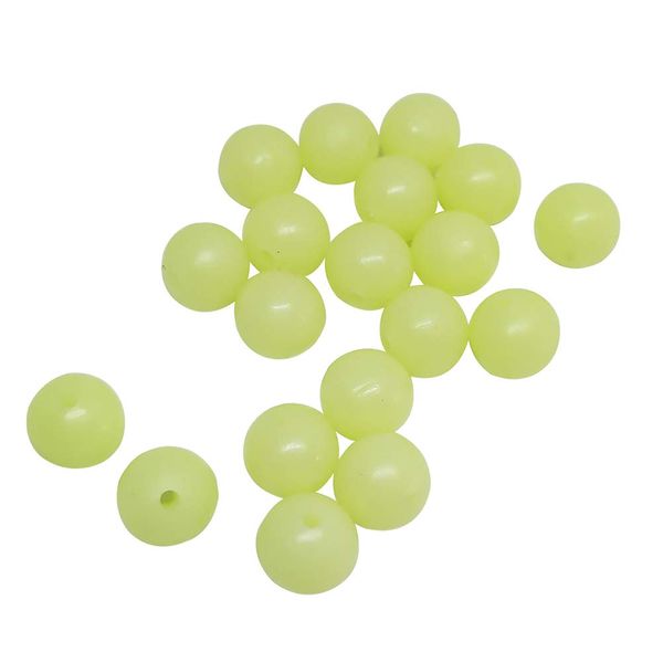 200pcs/pack Soft Rubber Luminous Fishing Beads Round Plastic Rig Glowing Green Beads 6mm Carp Fishing Gear Accessory