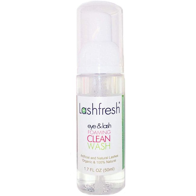 Lashfresh Foaming Clean Wash for Eyelash Extensions and Natural Lashes 50ml, Organic & 100% Natural. Sensitive formula.