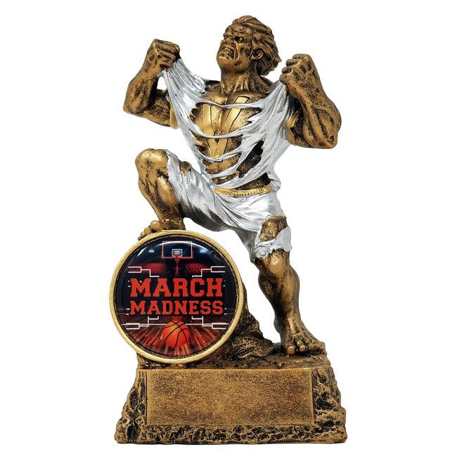 Decade Awards Monster Basketball Tournament Trophy | Engraved Victory Beast March Madness Award - 6.75 Inch Tall - Customize Now