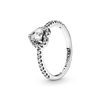 Pandora Timeless Women's Sterling Silver Elevated Heart Ring, Size 50, With Gift Box