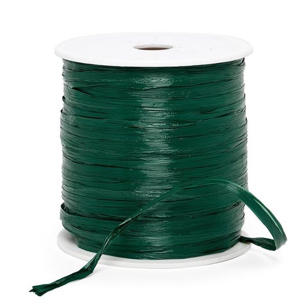 Hunter Green Matte Raffia Ribbon 1/4" X 100 Yards