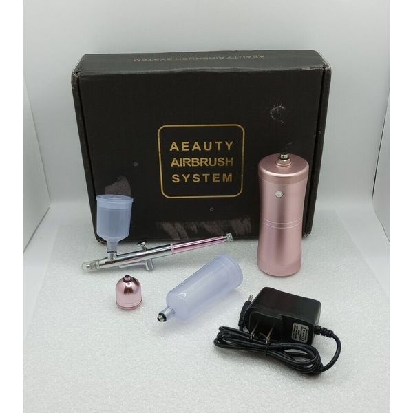 Aeauty Portable Airbrush Compressor Makeup Infusion Sprayer System Pink ~NOB