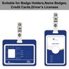 Happy Trees 150pc Metal Badge Clips with Strap Clear ID Strap Clip Adapter