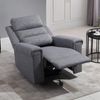 Linen Touch Upholstered Fabric Reclining Living Room Lounger w/Padded Footrest