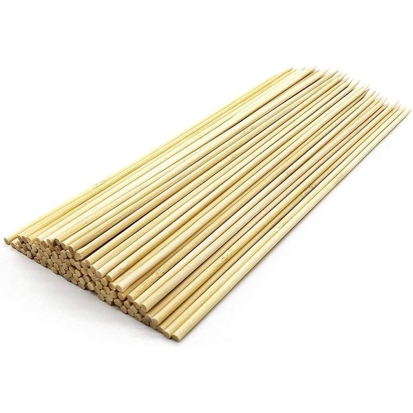 1ABOVE 150 Pieces Natural Wooden Skewers for BBQ，Appetizer, Cocktail, Kabob,Fruit and Chocolate Fountain SIZE-250 MM(10INCH) (1)