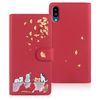 Reddylin Compatible Simple Smartphone 6 Case Notebook Type Simple Sumaho 6 Case Folio Basio Active SHG09 Case Folio Cute Cat Fall Leaves Basio Active Case Notebook Type Card Storage Lightweight Sharp