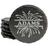Let Freedom Ring: Personalized Fireworks Coasters with Split Monogram - Round Slate - set of 4