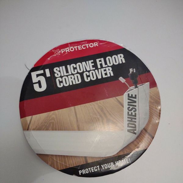 Floor Cord Cover X-Protector – 5’ Silicone White Cord Protector