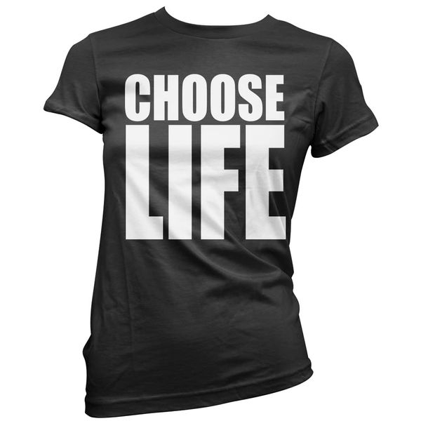 Choose Life 80s - Womens T-Shirt Black Size 8