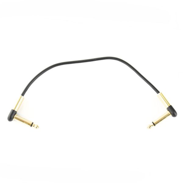 Fame Flat Patch Cable, Gold, 20 cm, Basic Standard, Gold Plated Contacts, Black