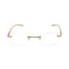 Henghao Reading Glasses Blue Light Cut Lightweight Aluminum Frame Rimless Reading Glasses Fashionable Reading Glasses Senior Glasses H6021 (Gold, +3.50)