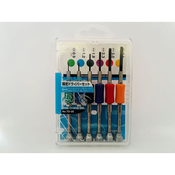 Vessel Precision Screwdriver TD-55  JIS  6 Piece Kit Japan New