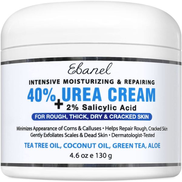 Urea Cream 40% Plus Salicylic Acid 4.6 oz, Callus Remover Hand Cream Foot Cream For Dry Cracked Feet, Hands, Heels, Elbows.