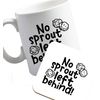 Flox Creative Ceramic Mug and Coaster Set No Sprout Left Behind Right Handed