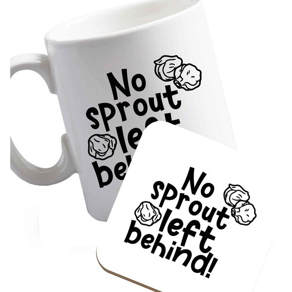 Flox Creative Ceramic Mug and Coaster Set No Sprout Left Behind Right Handed