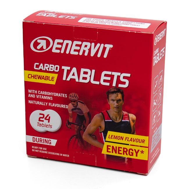 Enervit Sport Carbo Chewable Tablets (Lemon, 24 Count (Pack of 1))