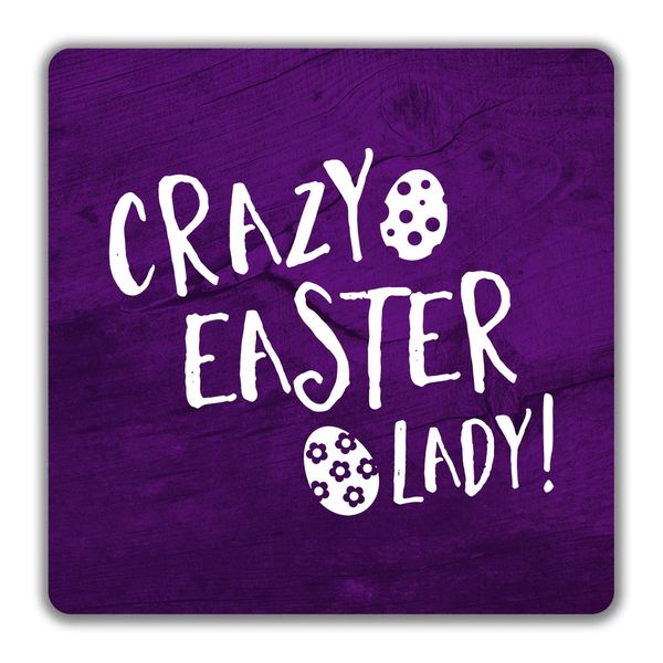 Shopagift Crazy Easter Lady 2 Pack Coasters - 9cm x 9cm