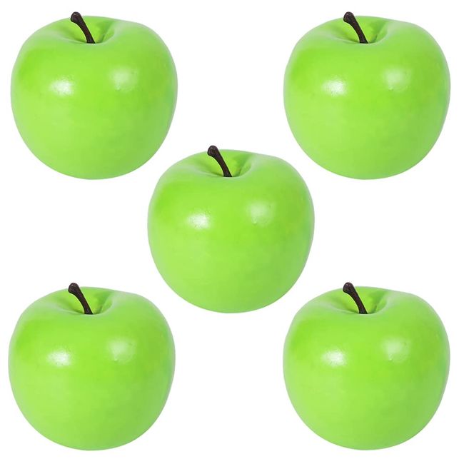 TKY Food Sample, Green Apple, Green Apple, Display, Interior, Accessory, Model, Display, Drawing, Fake, 5 Piece Set, Fruit (Green)