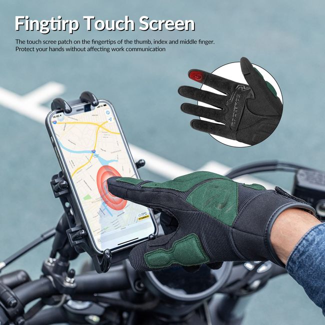 ROCKBROS Motorrad Handschuhe Touchscreen Motorradhandschuhe Herren Damen mit Gepolsterten Winddichte Rutschfesten Atmungsaktiv für Motorrad Radfahren Outdoor 2 Farbe