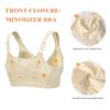 DotVol Women's Full Figure Front Closure Wirefree Jacquard Back Support Posture Bra(Beige,34D)