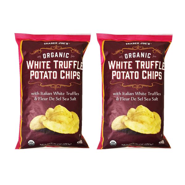 Trader Joe's Organic White Truffle Potato Chips 6oz(Pack of 2)