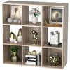 9 Cube Storage Organizer Wooden Bookshelf Display W/ 5 Removable Back Panel Oak