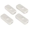 Torpedo Switch, 2.5Amp Inline Switch White for Small Appliance or Lamp Accepts 2 Core Flat Wire-4 Pack