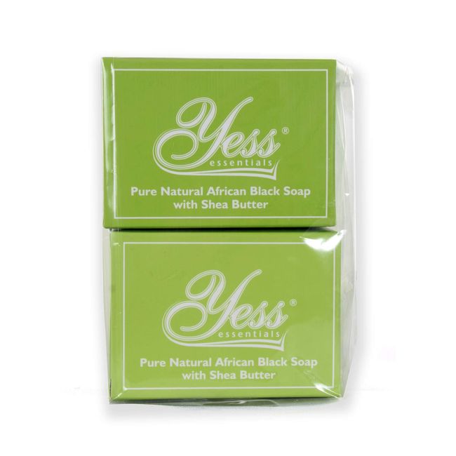 Yess Essentials Pure Natural African Black Soap with Shea Butter 200gm (Pack of 2)