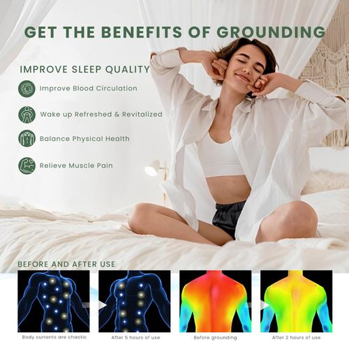 Grounding Mat for Bed - Sleeping Mat for Restful Sleep, Supports Grounding, Eco-Friendly PU Material (King,26.8 * 76.3inch)