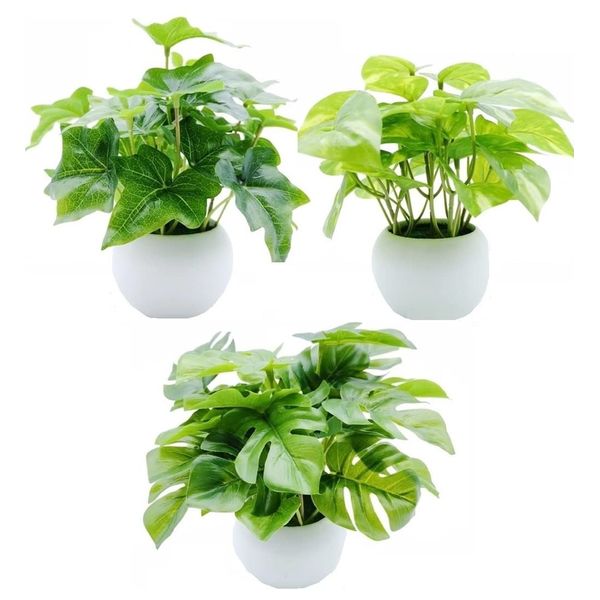 MedianField [Decorative Plants, Photocatalyst, Mini Potted Plant, Set of 3] Deodorizing & Antibacterial, Fake Green, Artificial Flowers, Potted Plants, Fashionable, Interior Goods, Artificial Fake