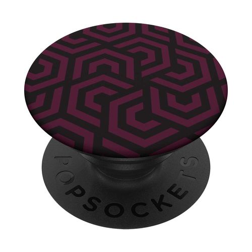 GEOMETRIC SHAPES :: Cool Black + Red Wine Color PopSockets PopGrip: Swappable Grip for Phones & Tablets