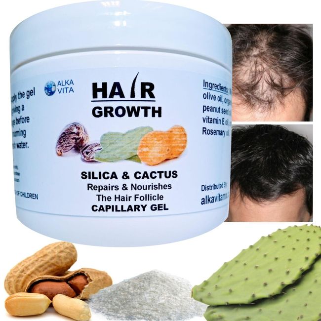 Hair Loss Growth Promoter Gel Silica Cactus Biotin Peanut Horsetail By ALKAVITA