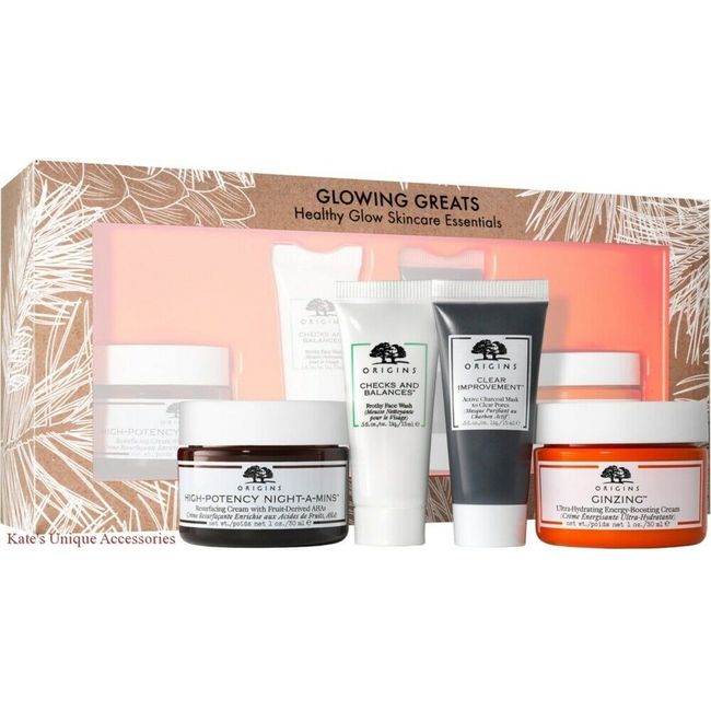 Origins Glowing Greats Healthy Grow Skincare Essentials Set GINZING HIGH POTENCY