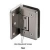 Brushed Nickel Pinnacle Adjustable Wall Mount Offset Back Plate Hinge