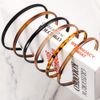 3 Pcs Plastic Plain Headbands Teeth Comb Headbands Skinny DIY Hair Bands Headbands (1*Leopard Print+1* Black+1*Matte black)