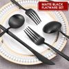 Matte Black Silverware Set, 20-Piece Stainless Steel Flatware Set, Tableware ...