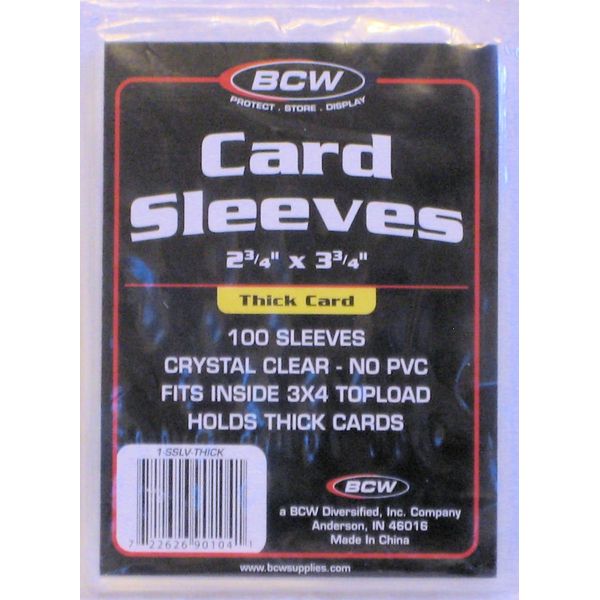 BCW Thick Card Sleeves 2 3/4 X 3 3/4 100 Pack